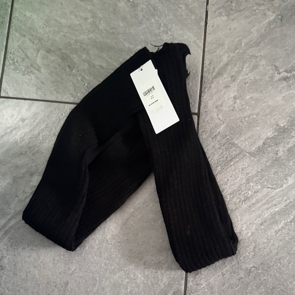 Black Ribbed Knit leg warmers